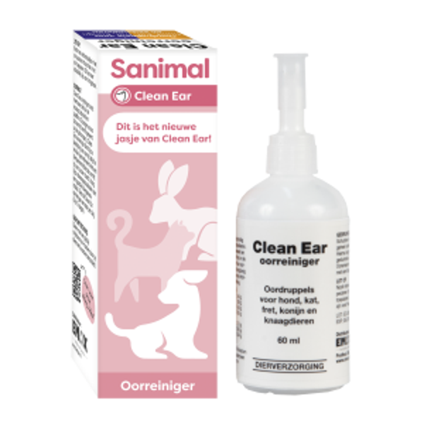 Sanimal clean ear oorreiniger hond/kat 60ml