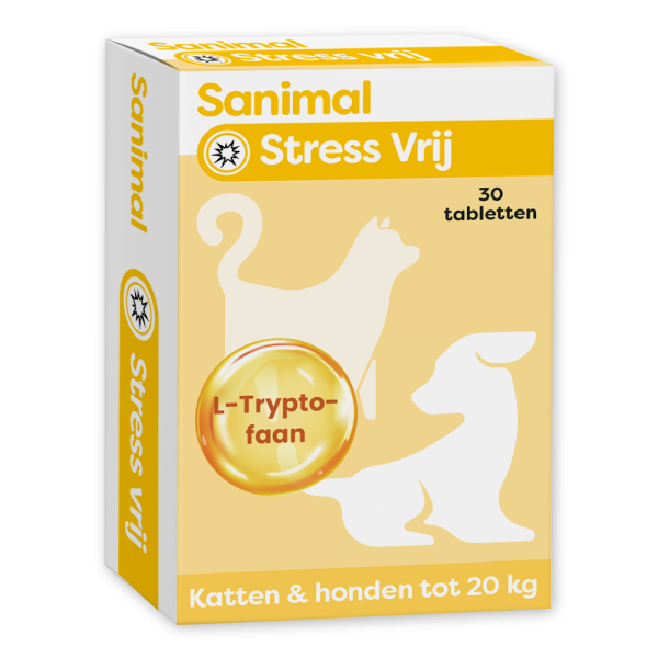 Sanimal stressvrij tabletten tot 20kg hond/kat 30tablletten