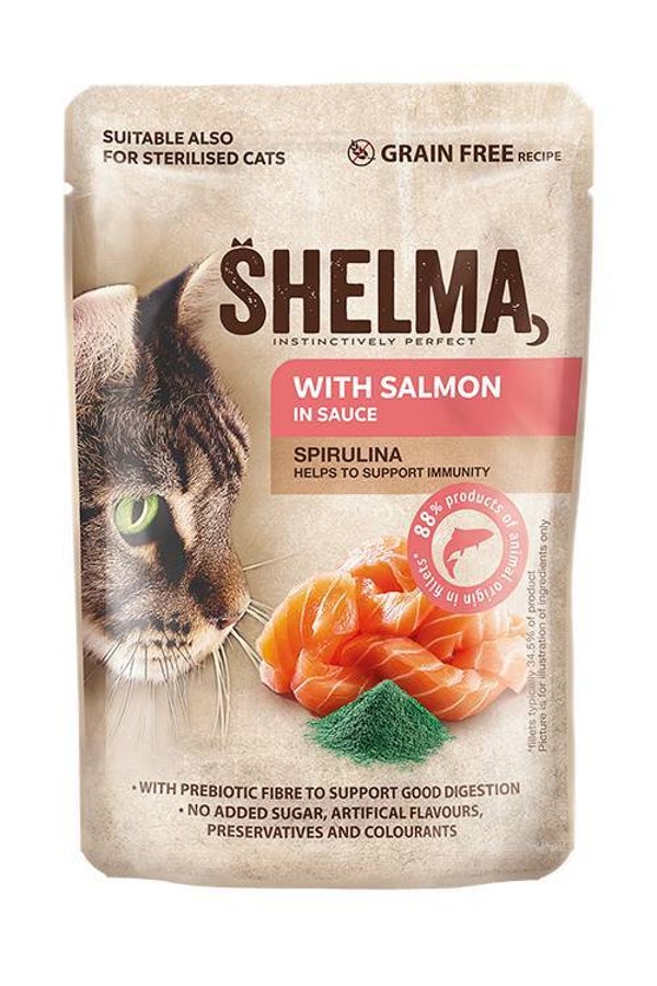 Shelma Pouch Fillets Salmon/Spirulina 28x85gram