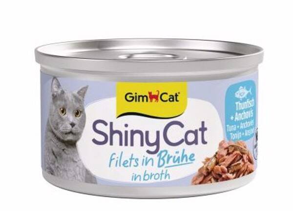 Gimcat ShinyCat Filets in broth Kip/Ansjovis 24x70gram