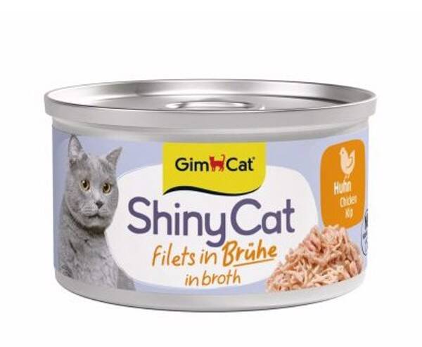 Gimcat ShinyCat Filets in broth Kip 24x70gram