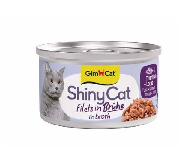 Gimcat ShinyCat Filets in broth Tonijn/Zalm 24x70gram
