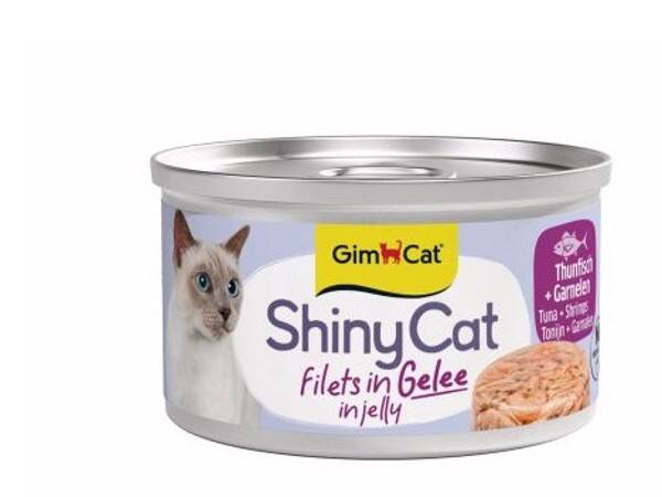 Gimcat ShinyCat Filets in jelly Tonijn/Garnaal 24x70gram