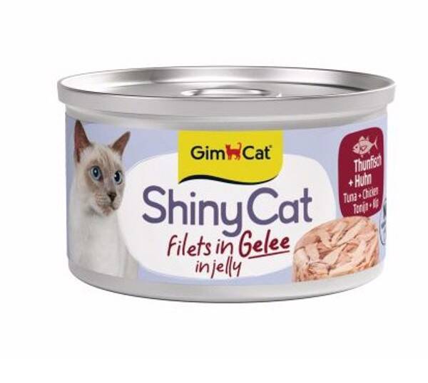 Gimcat ShinyCat Filets in jelly Tonijn/Kip 24x70gram