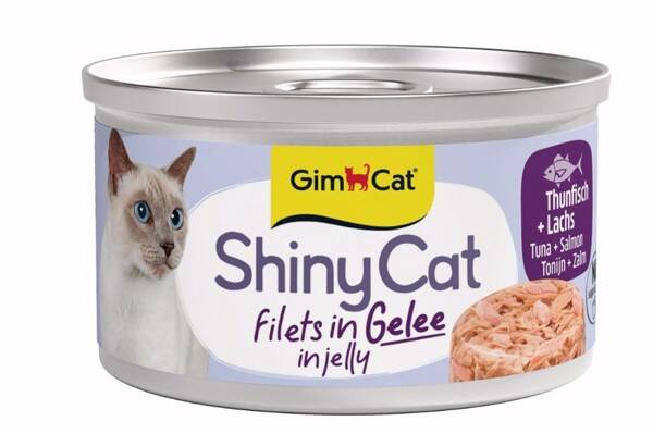 Gimcat ShinyCat Filets in jelly Tonijn/Zalm 24x70gram