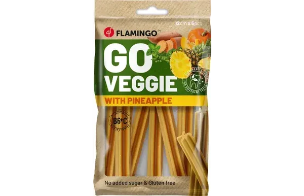 Flamingo Snack Veggie Staaf met ananas Geel 78gram