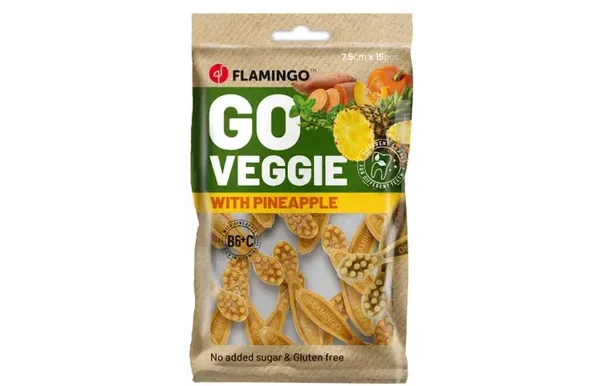 Flamingo Snack Veggie Tandenborstel met ananas Geel 120gram