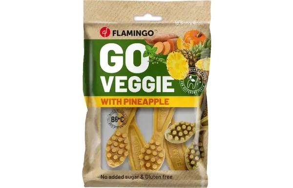 Flamingo Snack Veggie Tandenborstel met ananas Geel 160gram