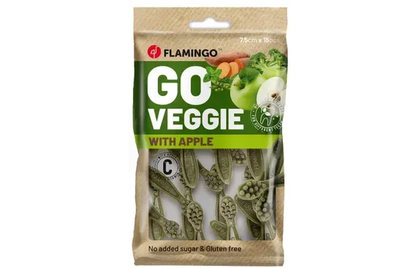 Flamingo Snack Veggie Tandenborstel met appel Groen 120gram