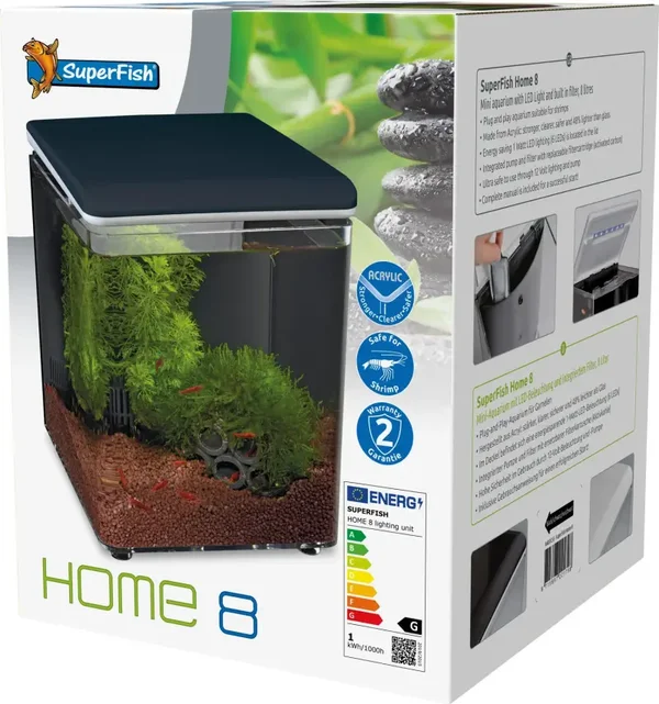 SuperFish aquarium Home 8 zwart 8liter