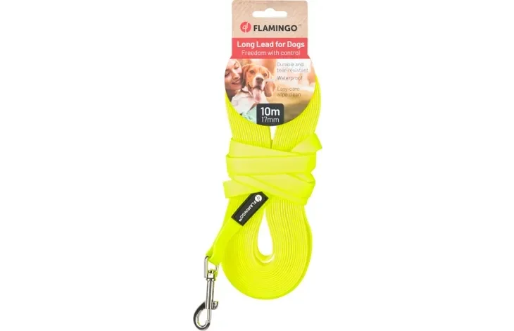 Flamingo Trainings- en zoeklijn Caspar Fluo geel 1000cm