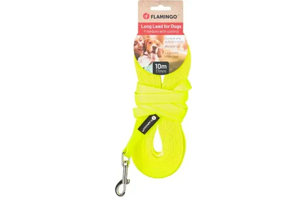 Flamingo Trainings- en zoeklijn Caspar Fluo geel 1000cm