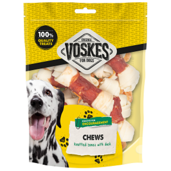 Voskes geknoopte botten runderhuid met eend 12x10stuks