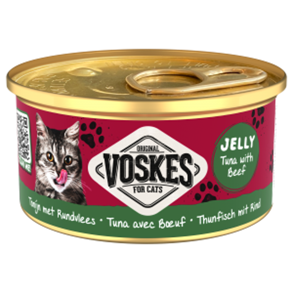 Voskes gelei tonijn&rundvlees 24x85gram