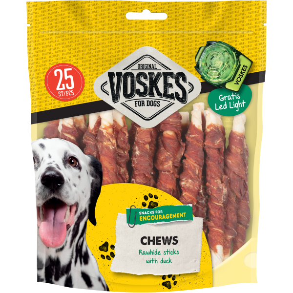 Voskes Original runderhuid sticks eend 25stuks