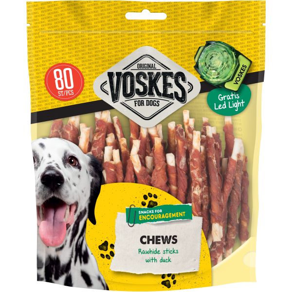 Voskes Original runderhuid sticks eend 80stuks
