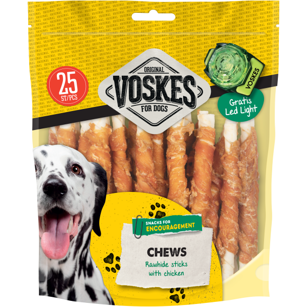 Voskes Original runderhuid sticks kip 25stuks