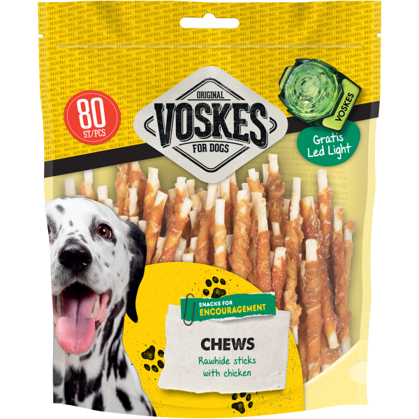 Voskes Original runderhuid sticks kip 80stuks