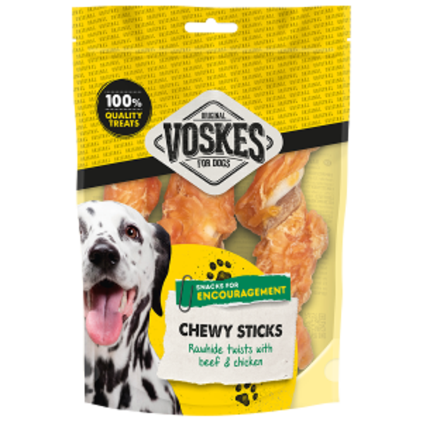 Voskes stick rund&huid&kip M 10x3stuks