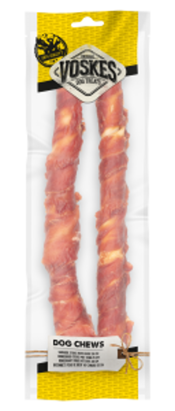 Voskes stick runderhuid eend 25cm 20x2stuks