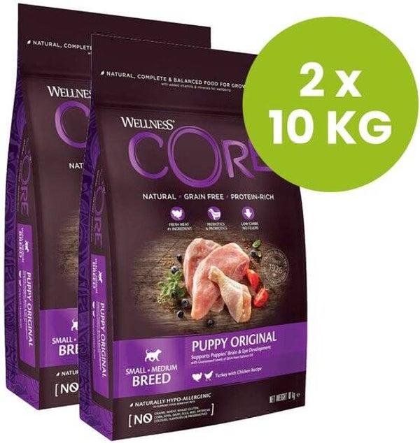 Wellness core Grain Free Puppy Kalkoen/Kip 2x10kg Voordeelverpakking