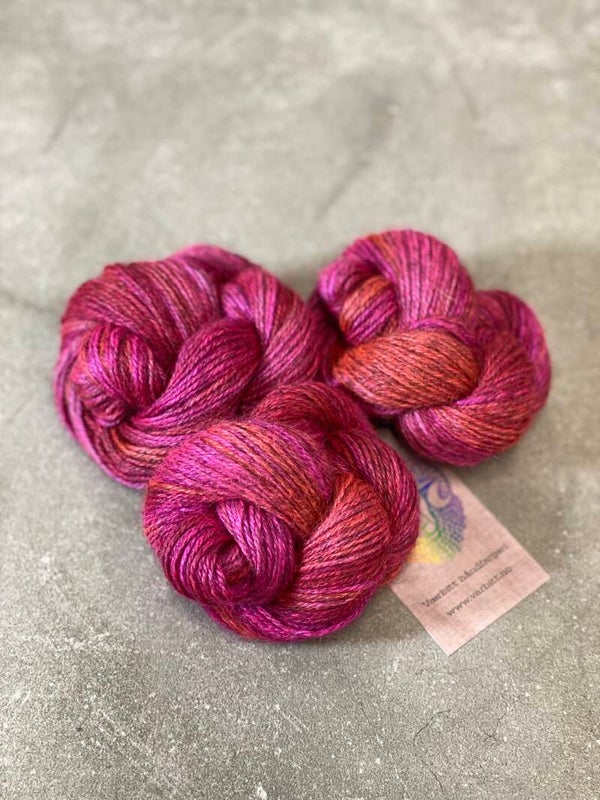 Håndfarget Pelsgull: Rosa og orange