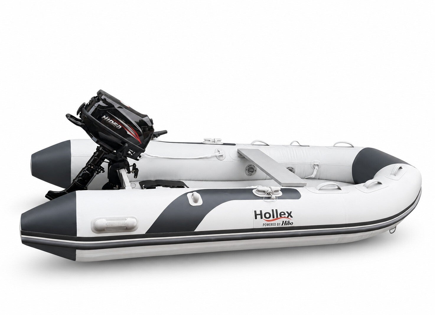Hollex rubberboot met nieuwe Hidea 6 PK buitenboordmotor