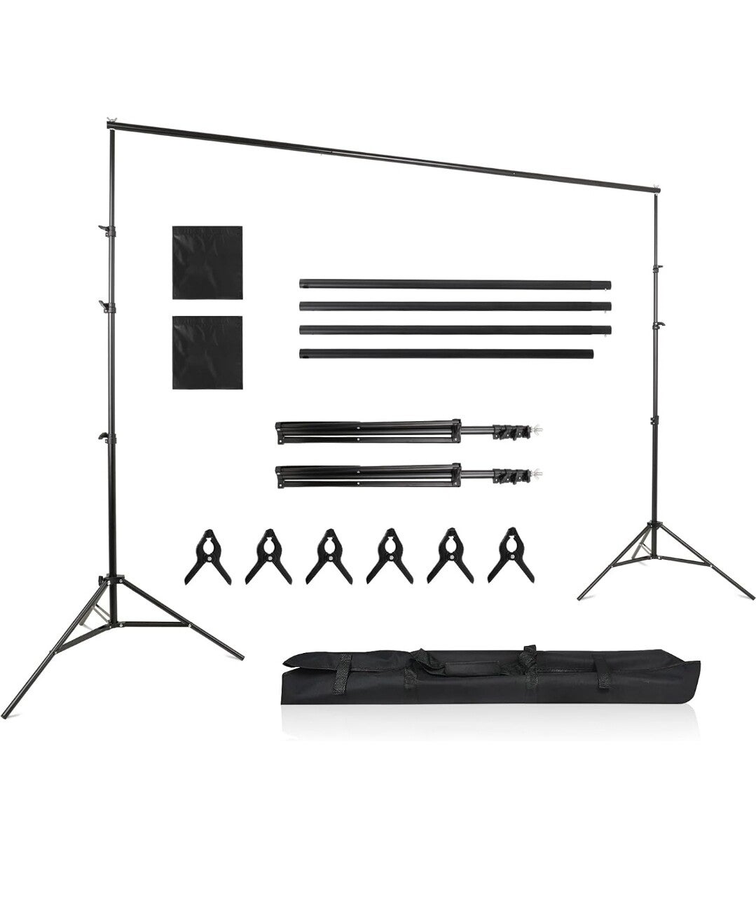 Hintergrundständer-Set, 2 x 3 m, verstellbarer Hintergrundständer, Stützsystem, Ständer mit Tragetasche für Porträtprodukt-Videoaufnahmen und Partys