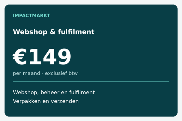 Webshop en fulfilment — eerste maand