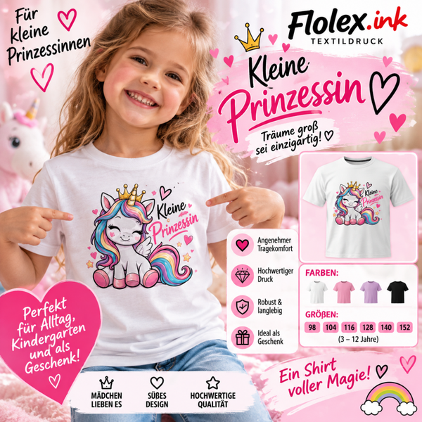 🦄💕 Kinder-T-Shirt „Kleine Prinzessin“ ✨ Für kleine Prinzessinnen mit großen Träumen! ✨