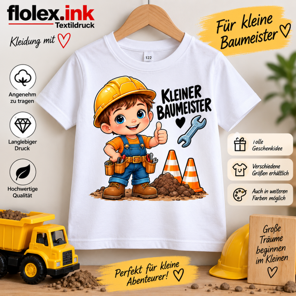 👷 Kinder T-Shirt „Kleiner Baumeister“ 🚧