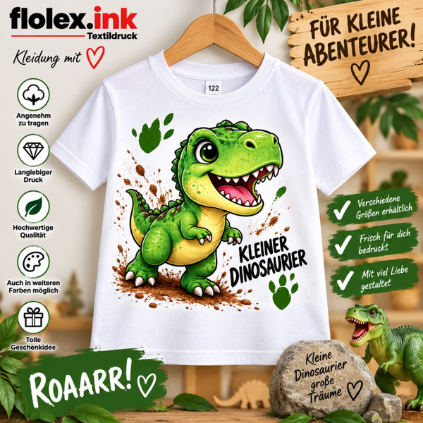 🦖 Kinder T-Shirt „Kleiner Dinosaurier“ 💚