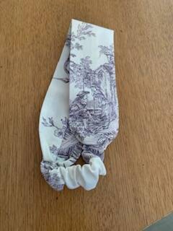 bandeau toile de Jouy violet