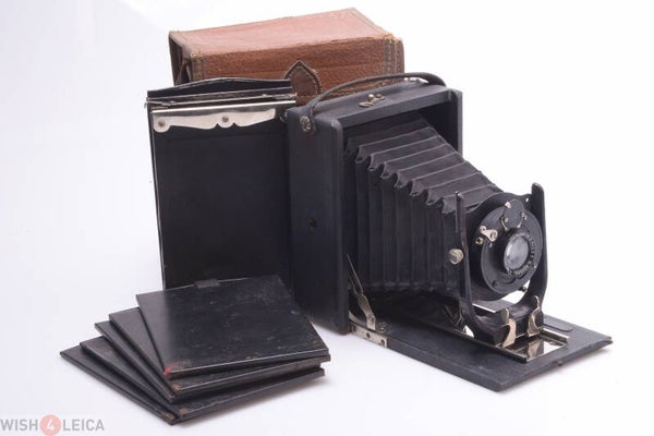 PHOTO HALL PLIANT WOOD FOLDING PLATE 9X12CM W/ ROUSSEL STYLOR 135MM 6.3 LENS
