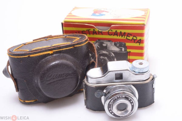 CRYSTAR CAMERA HIT TYPE 14X14MM SUBMINIATURE US MADE W/ BOX & CASE *MINTY*