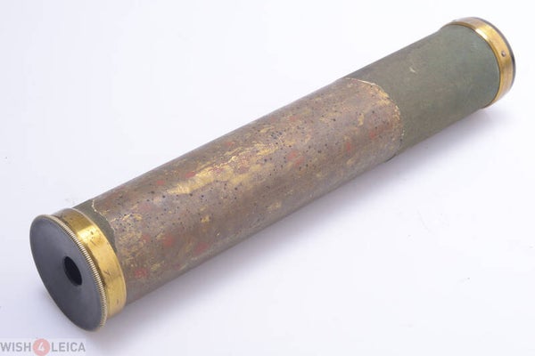 FRENCH LARGE OCULAR, EYEPIECE ORIGINAL ANTIQUE BRASS MONOCULAR TELESCOPE 1800