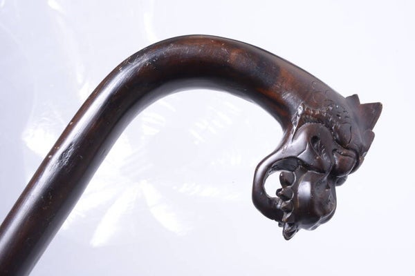 TROPICAL WOOD CANE WALKING STICK VERY NICE PIECE DRAGON HANDLE 98CM 38.58”