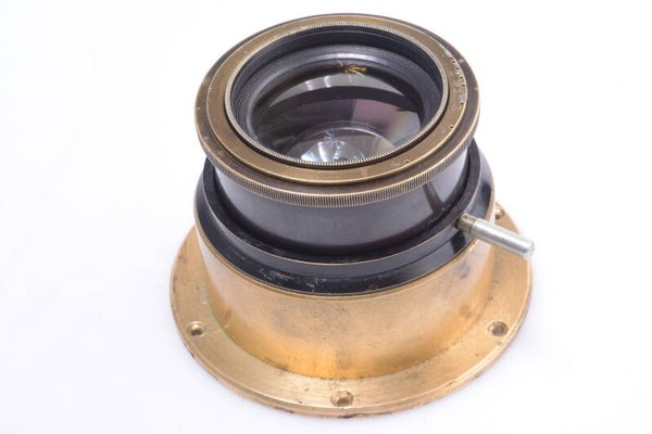 BRASS ANTIQUE F/5.6 COATED LENS 9X12CM VIEW OR REFLEX CAMERA APP. 150MM