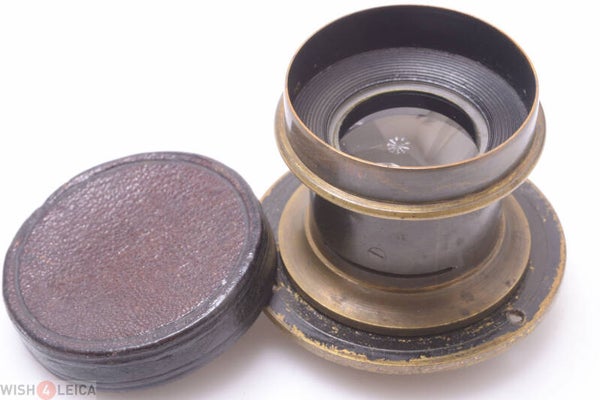 UNMARKED ANTIQUE BRASS, WATERHOUSE SLOT LARGE FORMAT LENS