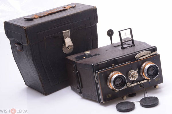 BELLIENI JUMELLE *BEAUTIFUL CONDITION* 9X18CM 3D STEREO CAMERA ZEISS PROTAR 110MM F/8