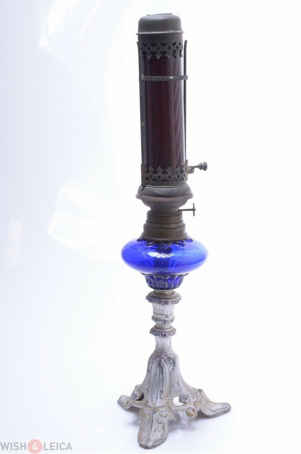 ANTIQUE RED/BROWN DARK ROOM OIL LAMP SAFELIGHT 53CM/22 KODAK WET PLATE