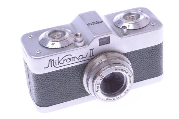 MEOPTA MIKROMA II GREEN SUBMINIATURE 16MM CAMERA MIRAR 20MM 3.5 LENS *SCARCE*