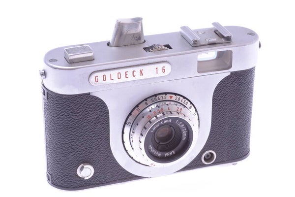 GOLDAMMER GOLDECK 16 SUBMINIATURE CAMERA FOCUSING ENNA 20MM FEET LENS *RARE*