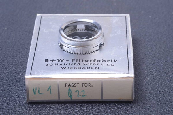 B & W SCHNEIDER CLOSE-UP VL1 22MM FILTER GENUINE LENS OR CAMERA W/ BOX 98-3