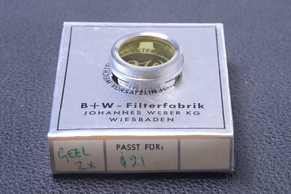 B & W SCHNEIDER YELLOW 3X 21MM FILTER GENUINE LENS OR CAMERA PUSH BOXED 103-2