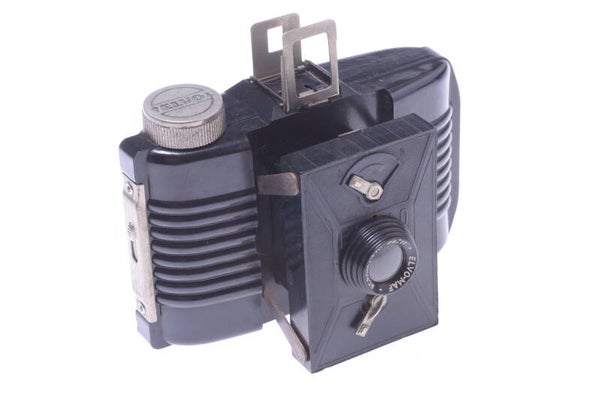 ROTO ELVO BLACK BAKELITE RARE* 3X4 STRUT FOLDING 127 ROLL FILM CAMERA f/8 LENS