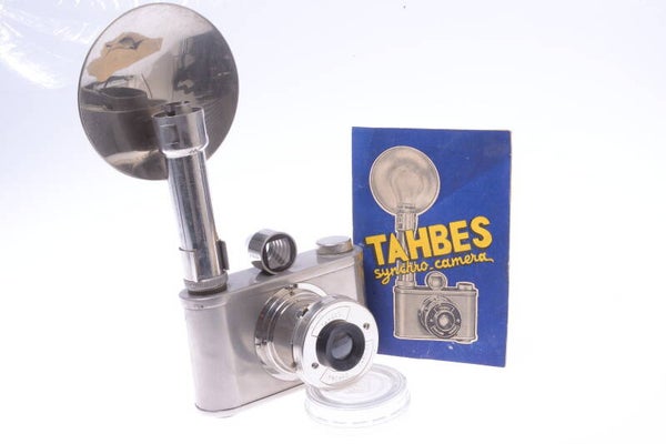 TAHBES SYNCHRO 120 ROLL FILM NICKEL PLATE CAMERA ALBADA FINDER FLASH 75MM LENS