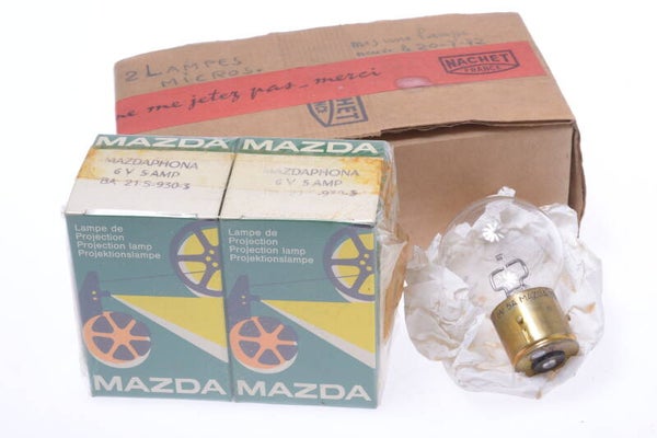 MAZDA BULB ANTIQUE PROJECTOR PROJECTION LAMP 6V 5AMP = 30 WATTS