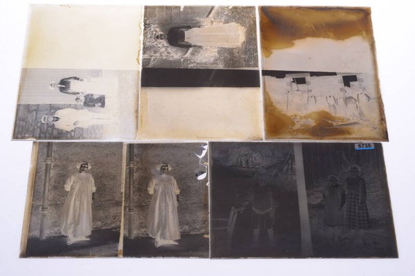 5 FRENCH GLASS PLATE NEGATIVE 7 PHOTOGRAPHS IMAGES PICTURES 5X7'  13X18CM 1900