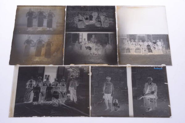 5 FRENCH GLASS PLATE NEGATIVE 8 PHOTOGRAPHS IMAGES PICTURES 5X7'  13X18CM 1900